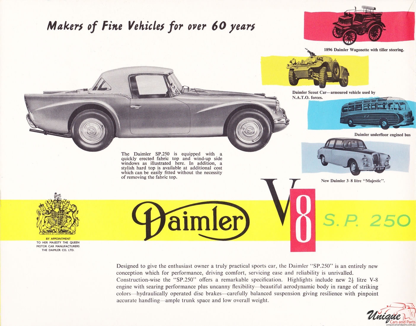 1959 Daimler SP250 Brochure Page 6